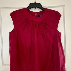 Red Madewell Short Sleeve Cotton Shirt with Lace l Size XS